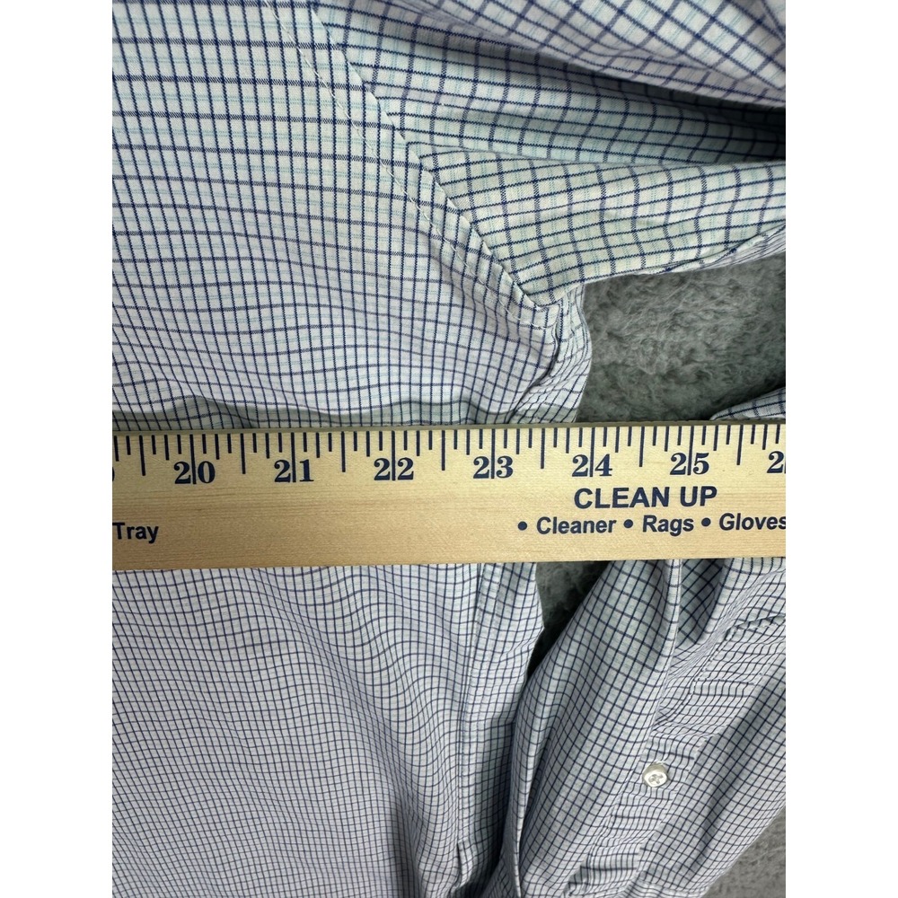 Van Heusen Shirt Men's 17.5 34/35 Flex Slim Fit Dress Shirt White Checked Mens - Picture 4 of 8